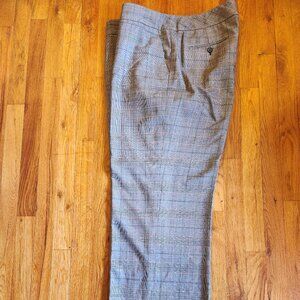 TALBOT'S Heritage Wool Blend Wide Leg Black/White Plaid Glencheck Pants SIZE 18